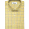 Cotton Fusion Men's Cotton Blend Wrinkle Free Checks 2.25 Meter Unstitched Shirting Fabric (Yellow)