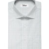 Cotton Fusion Men's Cotton Blend Wrinkle Free Checks 2.25 Meter Unstitched Shirting Fabric (White & Sky Blue)