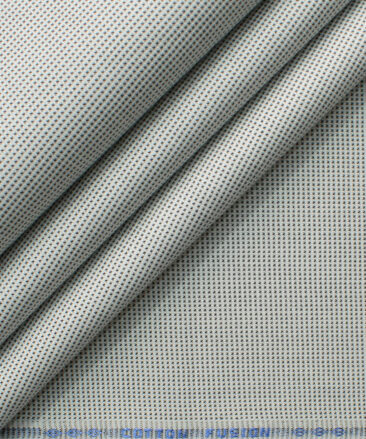 Cotton Fusion Men's Cotton Blend Wrinkle Free Structured 2.25 Meter Unstitched Shirting Fabric (White & Black)