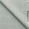 J.Hampstead Men's Polyester Viscose Checks 3.75 Meter Unstitched Suiting Fabric (Light Grey)