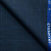 J.Hampstead Men's Polyester Viscose Checks 3.75 Meter Unstitched Suiting Fabric (Dark Royal Blue)