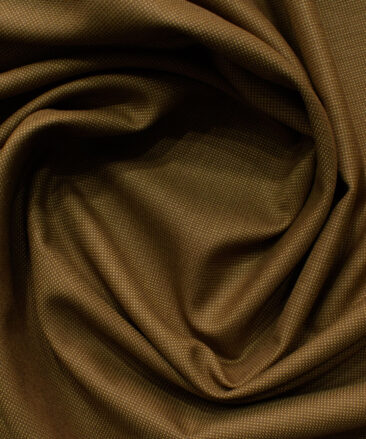 J.Hampstead Men's Polyester Viscose Structured 3.75 Meter Unstitched Suiting Fabric (Peanut Brown)