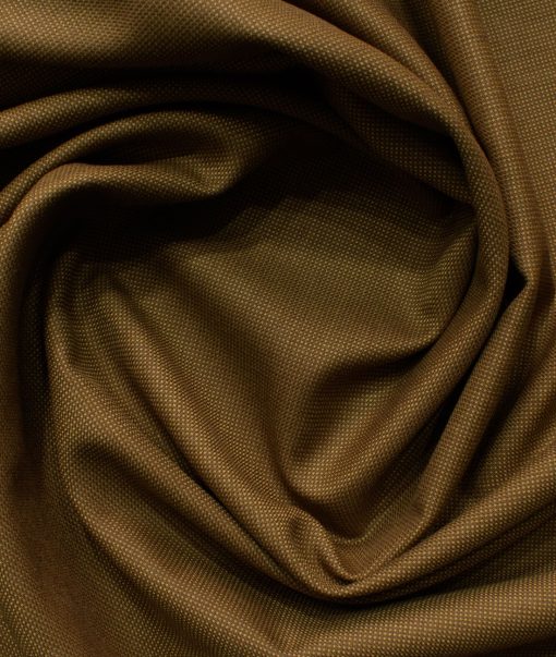 J.Hampstead Men's Polyester Viscose Structured 3.75 Meter Unstitched Suiting Fabric (Peanut Brown)