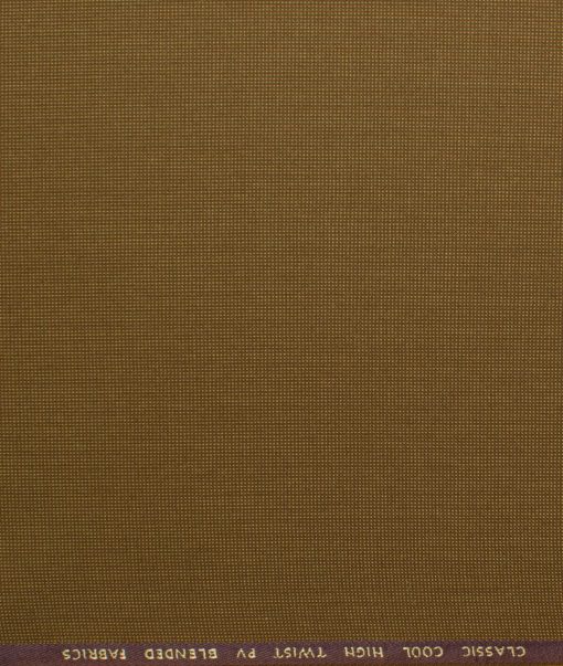 J.Hampstead Men's Polyester Viscose Structured 3.75 Meter Unstitched Suiting Fabric (Peanut Brown)