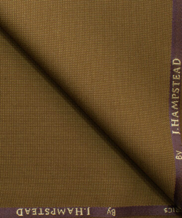 J.Hampstead Men's Polyester Viscose Structured 3.75 Meter Unstitched Suiting Fabric (Peanut Brown)