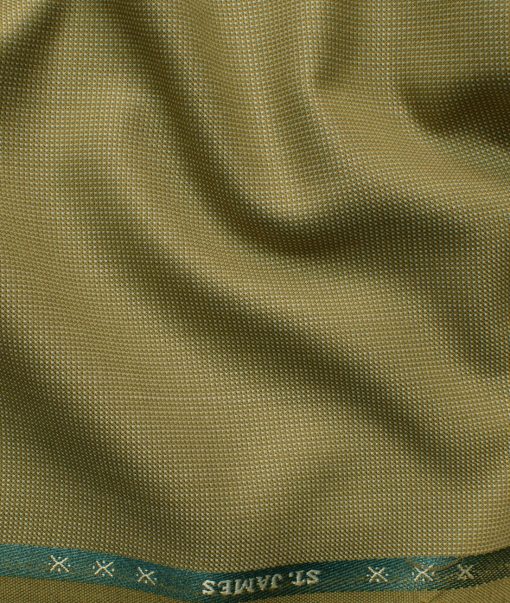 J.Hampstead Men's Polyester Viscose Structured 3.75 Meter Unstitched Suiting Fabric (Beige)