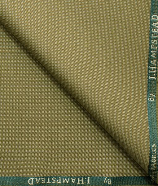 J.Hampstead Men's Polyester Viscose Structured 3.75 Meter Unstitched Suiting Fabric (Beige)