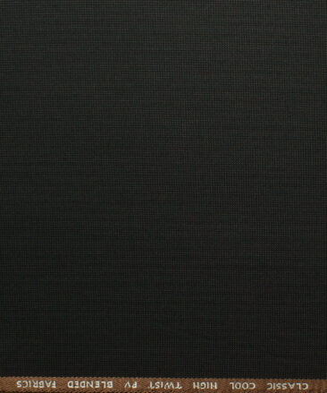 J.Hampstead Men's Polyester Viscose Structured 3.75 Meter Unstitched Suiting Fabric (Dark Brown)