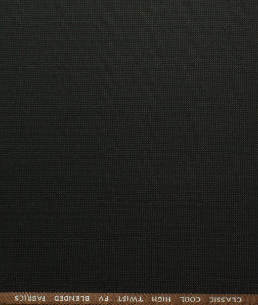 J.Hampstead Men's Polyester Viscose Structured 3.75 Meter Unstitched Suiting Fabric (Dark Brown)