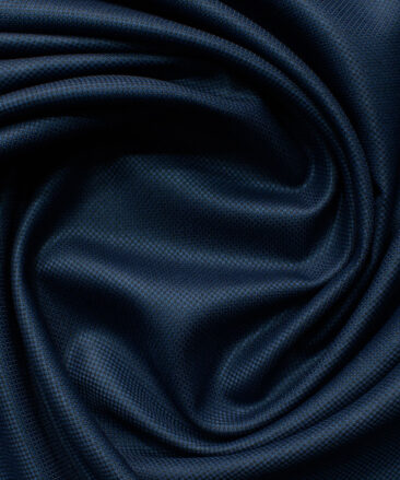 J.Hampstead Men's Polyester Viscose Structured 3.75 Meter Unstitched Suiting Fabric (Dark Royal Blue)