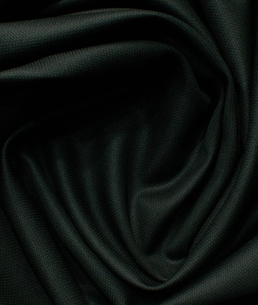 J.Hampstead Men's Polyester Viscose Structured 3.75 Meter Unstitched Suiting Fabric (Dark Green)