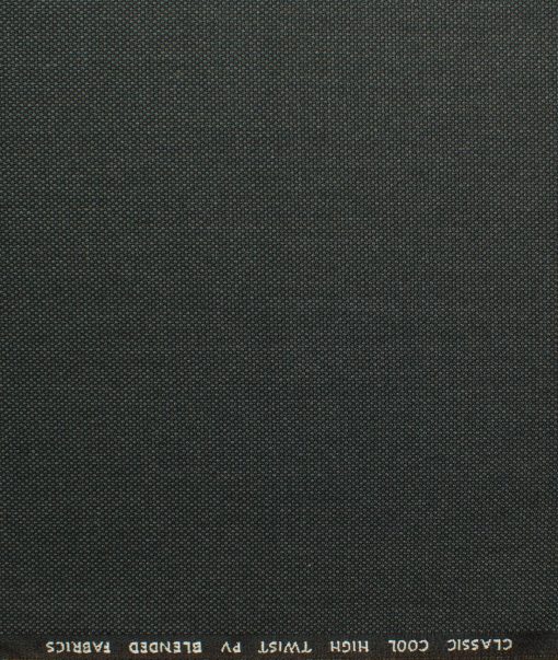 J.Hampstead Men's Polyester Viscose Structured 3.75 Meter Unstitched Suiting Fabric (Dark Worsted Grey)