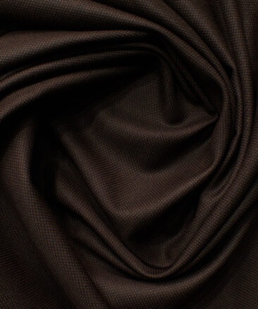 J.Hampstead Men's Polyester Viscose Structured 3.75 Meter Unstitched Suiting Fabric (Umber Brown)