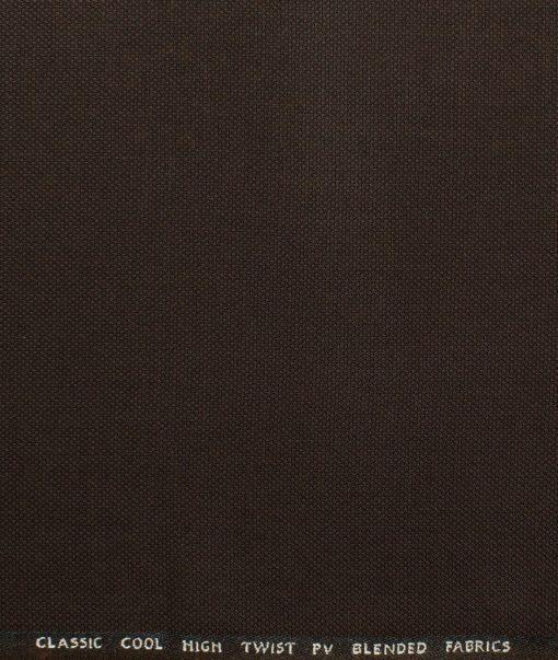 J.Hampstead Men's Polyester Viscose Structured 3.75 Meter Unstitched Suiting Fabric (Umber Brown)