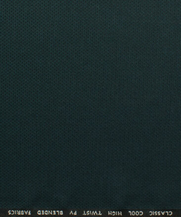 J.Hampstead Men's Polyester Viscose Structured 3.75 Meter Unstitched Suiting Fabric (Dark Pine Green)