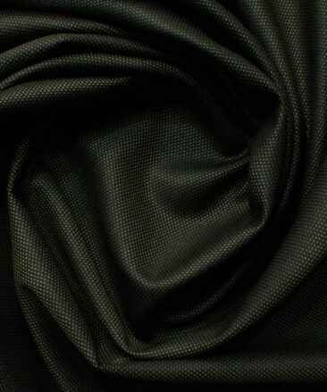 J.Hampstead Men's Polyester Viscose Structured 3.75 Meter Unstitched Suiting Fabric (Dark Seaweed Green)