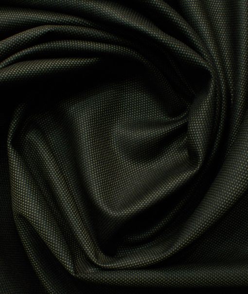 J.Hampstead Men's Polyester Viscose Structured 3.75 Meter Unstitched Suiting Fabric (Dark Seaweed Green)