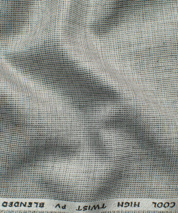 J.Hampstead Men's Polyester Viscose Self Design 3.75 Meter Unstitched Suiting Fabric (Silver Grey)