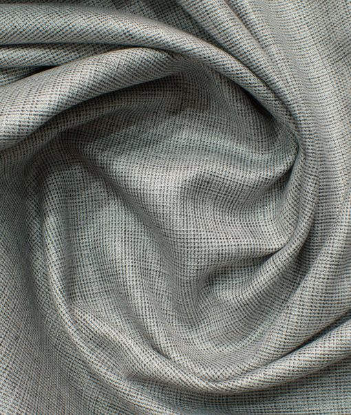 J.Hampstead Men's Polyester Viscose Self Design 3.75 Meter Unstitched Suiting Fabric (Silver Grey)