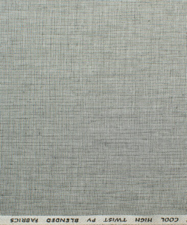 J.Hampstead Men's Polyester Viscose Self Design 3.75 Meter Unstitched Suiting Fabric (Silver Grey)