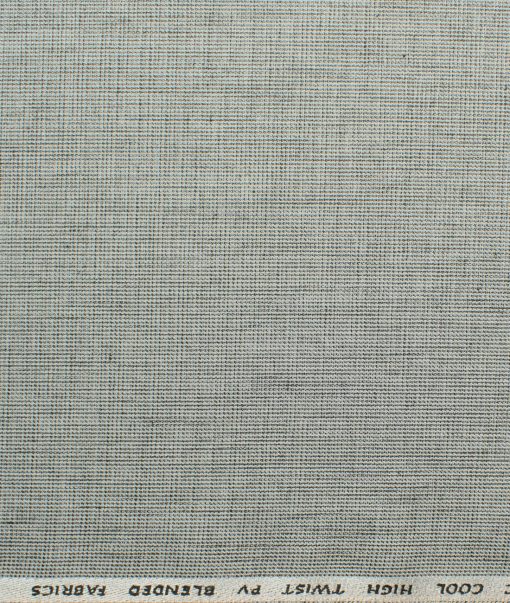 J.Hampstead Men's Polyester Viscose Self Design 3.75 Meter Unstitched Suiting Fabric (Silver Grey)