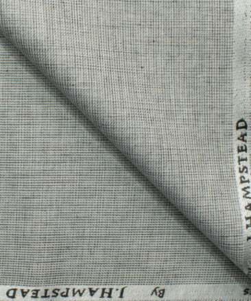 J.Hampstead Men's Polyester Viscose Self Design 3.75 Meter Unstitched Suiting Fabric (Silver Grey)