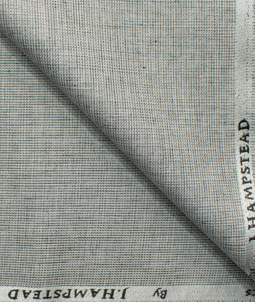 J.Hampstead Men's Polyester Viscose Self Design 3.75 Meter Unstitched Suiting Fabric (Silver Grey)