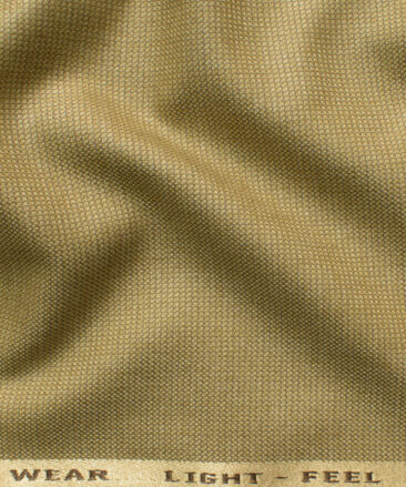 J.Hampstead Men's Polyester Viscose Structured 3.75 Meter Unstitched Suiting Fabric (Khakhi Brown)