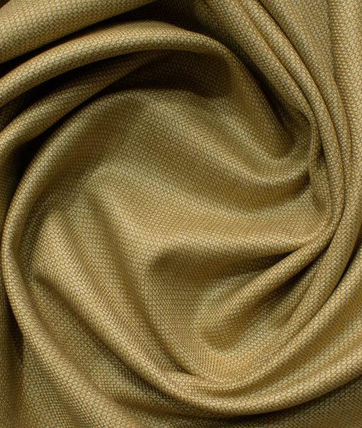 J.Hampstead Men's Polyester Viscose Structured 3.75 Meter Unstitched Suiting Fabric (Khakhi Brown)