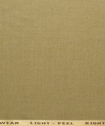 J.Hampstead Men's Polyester Viscose Structured 3.75 Meter Unstitched Suiting Fabric (Khakhi Brown)