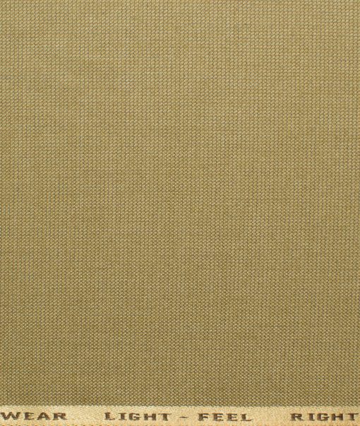 J.Hampstead Men's Polyester Viscose Structured 3.75 Meter Unstitched Suiting Fabric (Khakhi Brown)