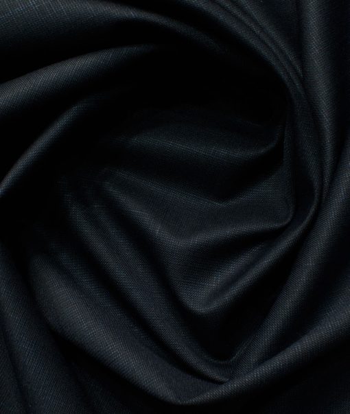 J.Hampstead Men's Polyester Viscose Self Design 3.75 Meter Unstitched Suiting Fabric (Dark Blue)