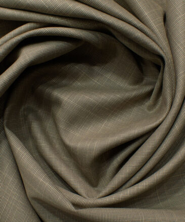 J.Hampstead Men's Polyester Viscose Self Design 3.75 Meter Unstitched Suiting Fabric (Light Brown)