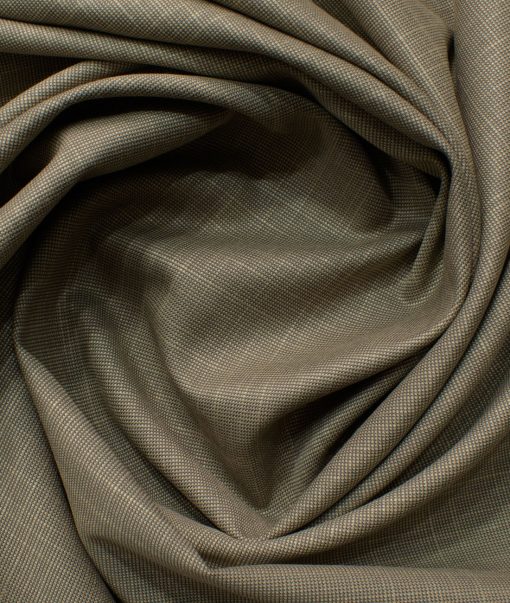 J.Hampstead Men's Polyester Viscose Self Design 3.75 Meter Unstitched Suiting Fabric (Light Brown)