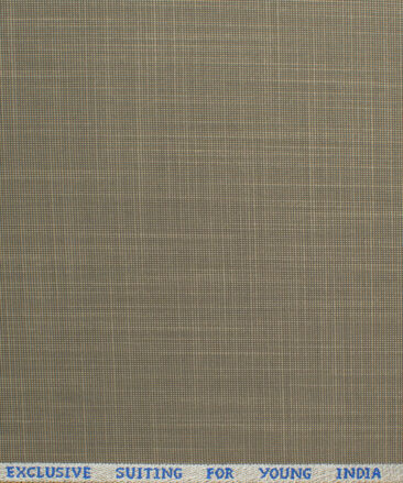 J.Hampstead Men's Polyester Viscose Self Design 3.75 Meter Unstitched Suiting Fabric (Light Brown)