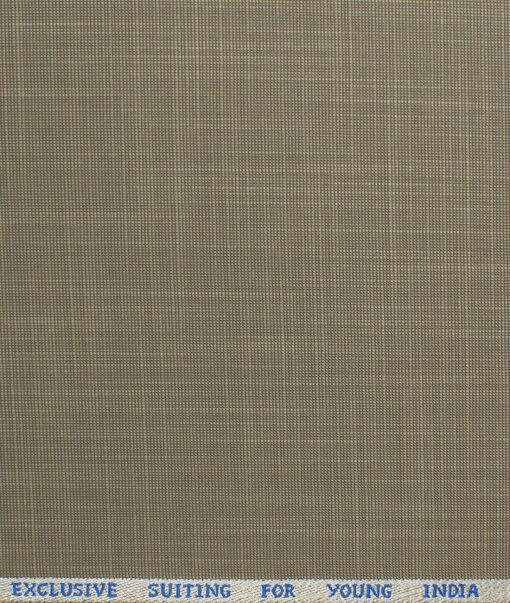 J.Hampstead Men's Polyester Viscose Self Design 3.75 Meter Unstitched Suiting Fabric (Light Brown)