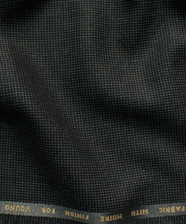 J.Hampstead Men's Polyester Viscose Structured 3.75 Meter Unstitched Suiting Fabric (Dark Grey)