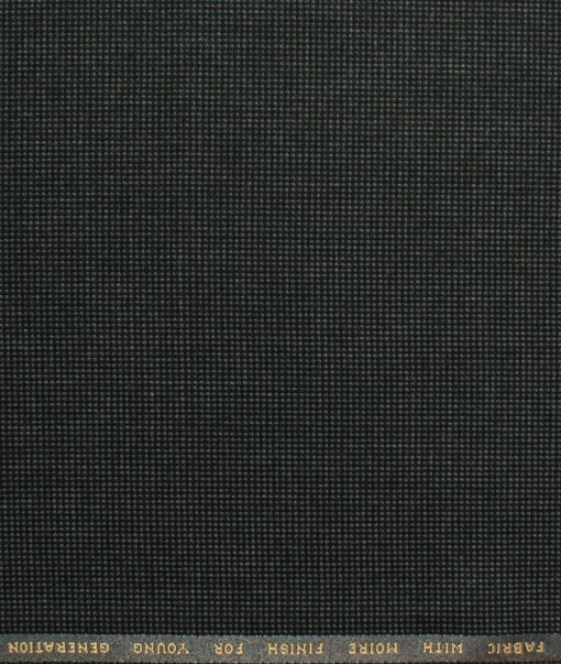 J.Hampstead Men's Polyester Viscose Structured 3.75 Meter Unstitched Suiting Fabric (Dark Grey)