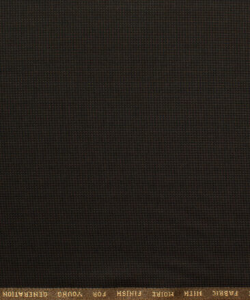 J.Hampstead Men's Polyester Viscose Structured 3.75 Meter Unstitched Suiting Fabric (Dark Brown)