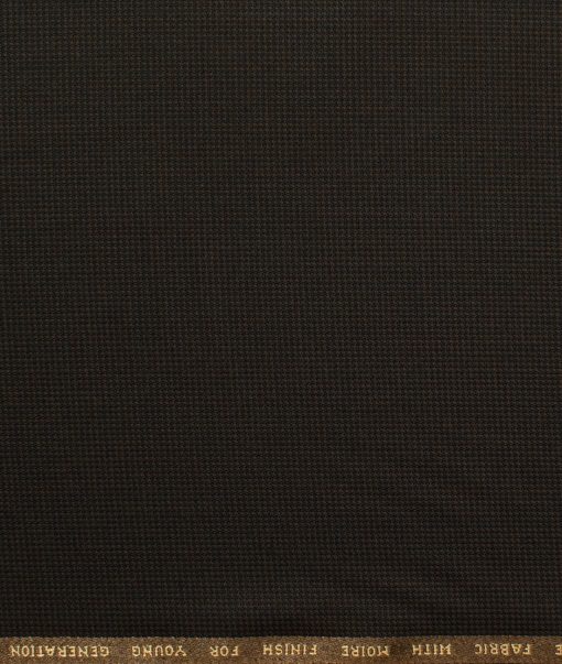 J.Hampstead Men's Polyester Viscose Structured 3.75 Meter Unstitched Suiting Fabric (Dark Brown)