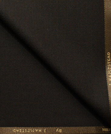 J.Hampstead Men's Polyester Viscose Structured 3.75 Meter Unstitched Suiting Fabric (Dark Brown)