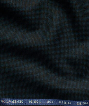 J.Hampstead Men's Polyester Viscose Structured 3.75 Meter Unstitched Suiting Fabric (Dark Blue)