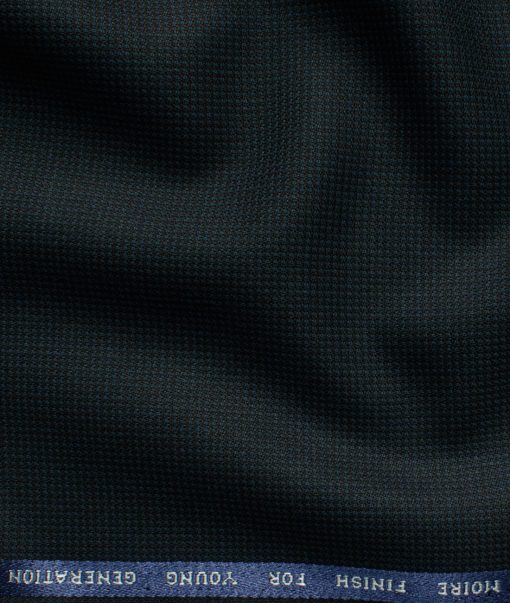 J.Hampstead Men's Polyester Viscose Structured 3.75 Meter Unstitched Suiting Fabric (Dark Blue)