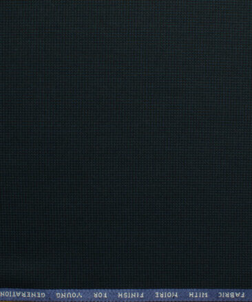 J.Hampstead Men's Polyester Viscose Structured 3.75 Meter Unstitched Suiting Fabric (Dark Blue)