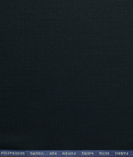 J.Hampstead Men's Polyester Viscose Structured 3.75 Meter Unstitched Suiting Fabric (Dark Blue)