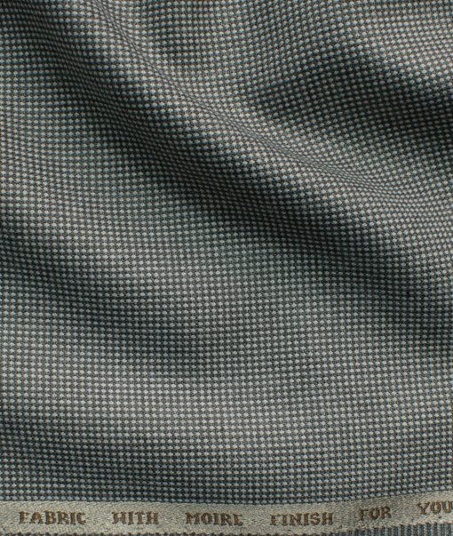 J.Hampstead Men's Polyester Viscose Structured 3.75 Meter Unstitched Suiting Fabric (Grey)