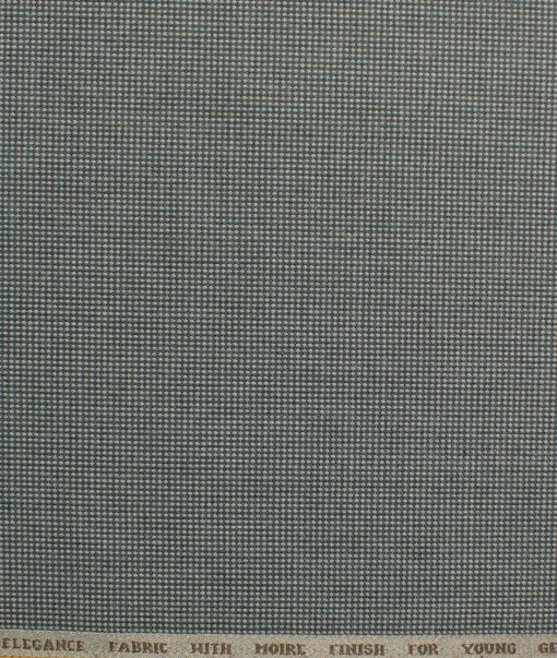 J.Hampstead Men's Polyester Viscose Structured 3.75 Meter Unstitched Suiting Fabric (Grey)