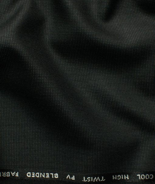 J.Hampstead Men's Polyester Viscose Structured 3.75 Meter Unstitched Suiting Fabric (Blackish Grey)