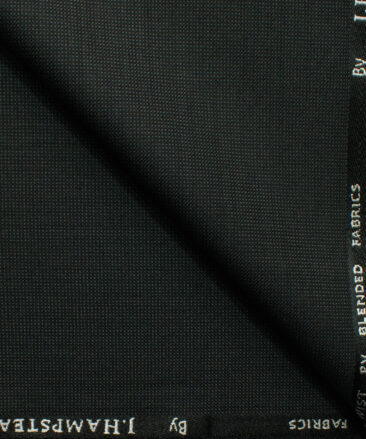 J.Hampstead Men's Polyester Viscose Structured 3.75 Meter Unstitched Suiting Fabric (Blackish Grey)