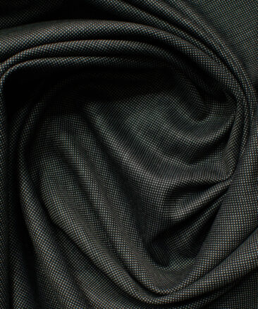 J.Hampstead Men's Polyester Viscose Structured 3.75 Meter Unstitched Suiting Fabric (Black & Light Grey)